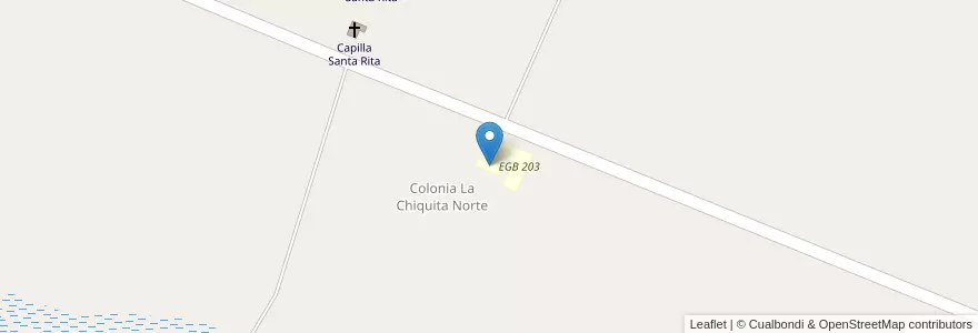 Mapa de ubicacion de EGB 203 en 阿根廷, Chaco, Departamento Comandante Fernández, Municipio De Presidencia Roque Sáenz Peña.