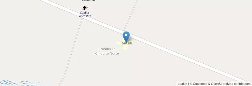 Mapa de ubicacion de EGB 203 en 아르헨티나, Chaco, Departamento Comandante Fernández, Municipio De Presidencia Roque Sáenz Peña.
