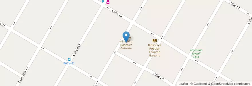 Mapa de ubicacion de E.G.B N 44 - Elvira Gonzalez Goizueta, City Bell en Argentina, Provincia Di Buenos Aires, Partido De La Plata, City Bell.