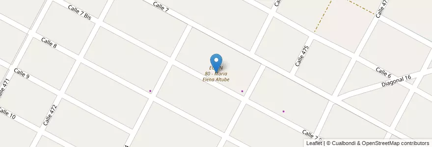 Mapa de ubicacion de EGB N 80 - Maria Elena Altube, City Bell en アルゼンチン, ブエノスアイレス州, Partido De La Plata, City Bell.