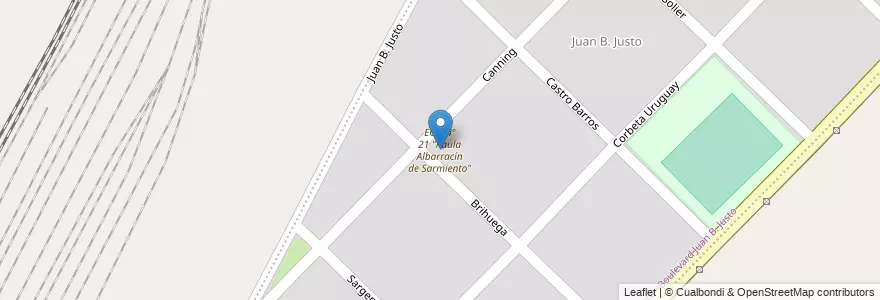 Mapa de ubicacion de EGB Nº 21 "Paula Albarracín de Sarmiento" en アルゼンチン, ブエノスアイレス州, Partido De Bahía Blanca, Ingeniero White.