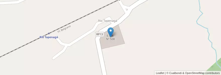 Mapa de ubicacion de E.G.B. Nº 508 en Arjantin, Chaco, Departamento Tapenagá, Municipio De Cote Lai.