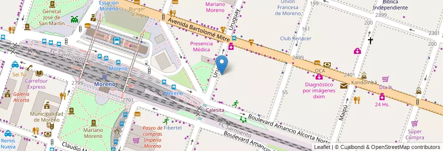 Mapa de ubicacion de E.G.B.Nº1 "Domingo Faustino Sarmiento" en Argentinië, Buenos Aires, Partido De Moreno, Moreno.
