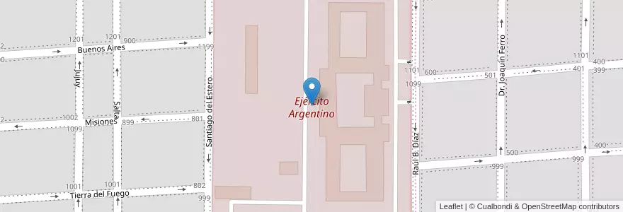 Mapa de ubicacion de Ejército Argentino en Arjantin, La Pampa, Municipio De Santa Rosa, Departamento Capital, Santa Rosa.