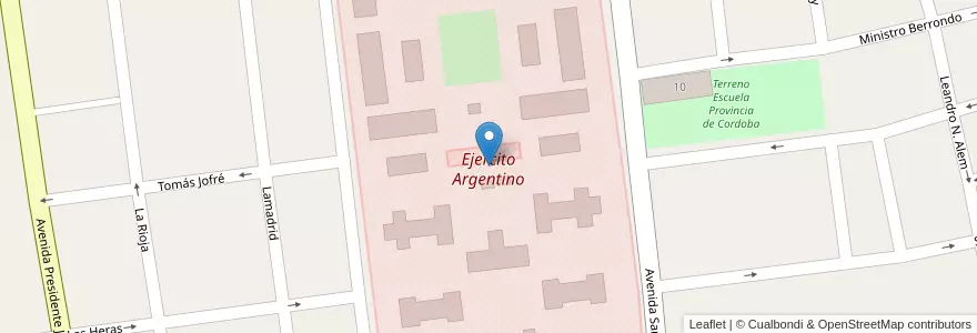 Mapa de ubicacion de Ejercito Argentino en アルゼンチン, サンルイス州, Juan Martín De Pueyrredón, Municipio De San Luis, San Luis.
