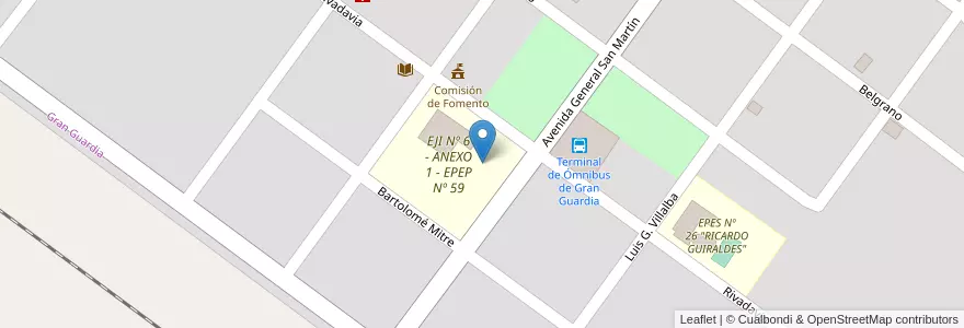 Mapa de ubicacion de EJI Nº 6 - ANEXO 1 - EPEP Nº 59 en آرژانتین, Formosa, Departamento Formosa, Municipio De Gran Guardia, Gran Guardia.