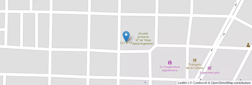 Mapa de ubicacion de E.J.I Nº19 en Argentina, Formosa, Departamento Pirané, Municipio De Villa Dos Trece, Villa Dos Trece.