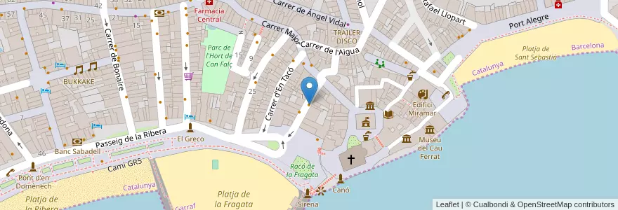 Mapa de ubicacion de EL 7 en Spagna, Catalunya, Barcelona, Garraf, Sitges.