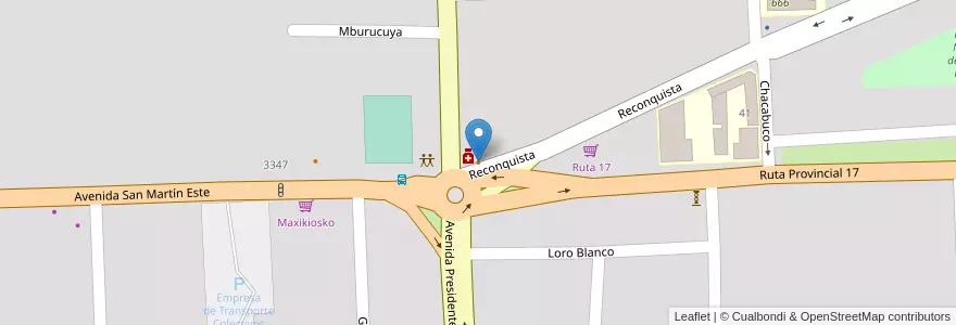 Mapa de ubicacion de El Abasto en 아르헨티나, Misiones, Departamento Eldorado, Municipio De Eldorado, Eldorado.