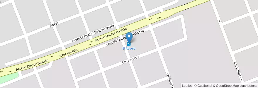 Mapa de ubicacion de El Abuelo en 아르헨티나, 엔트레리오스주, Departamento Colón, Distrito Primero, San José.