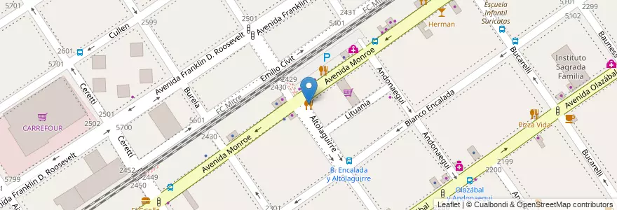 Mapa de ubicacion de El Adobo, Villa Urquiza en 阿根廷, Ciudad Autónoma De Buenos Aires, Comuna 12, 布宜诺斯艾利斯.