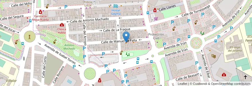 Mapa de ubicacion de El Alcarreño en Испания, Мадрид, Мадрид, Área Metropolitana De Madrid Y Corredor Del Henares, San Fernando De Henares, Coslada.