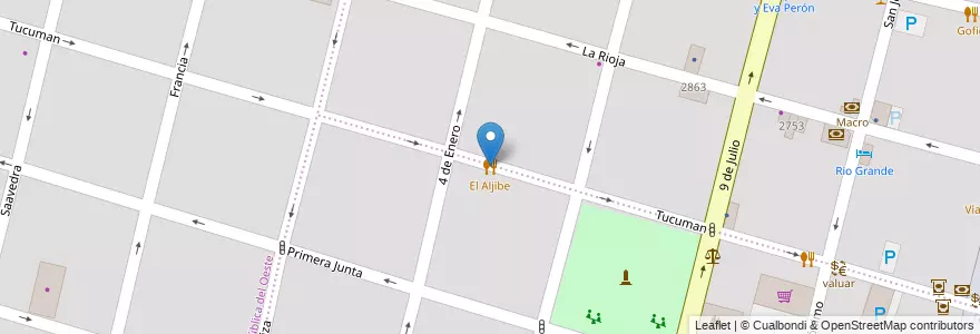 Mapa de ubicacion de El Aljibe en アルゼンチン, サンタフェ州, Departamento La Capital, Santa Fe Capital, Santa Fe.