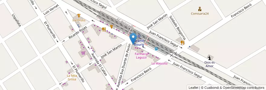 Mapa de ubicacion de El Amanecer en Arjantin, Buenos Aires, Partido De Malvinas Argentinas, Grand Bourg.