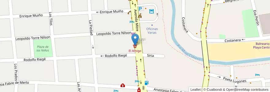 Mapa de ubicacion de El Amigo en 아르헨티나, Córdoba, Departamento San Alberto, Pedanía Tránsito, Mina Clavero, Municipio De Mina Clavero.
