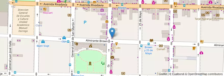 Mapa de ubicacion de El Angel en Argentine, Province De Buenos Aires, Partido De Morón, Morón.