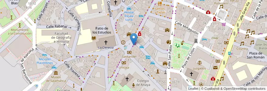 Mapa de ubicacion de El Antojo de la Rua en اسپانیا, Castilla Y León, سالامانکا, Campo De Salamanca, سالامانکا.