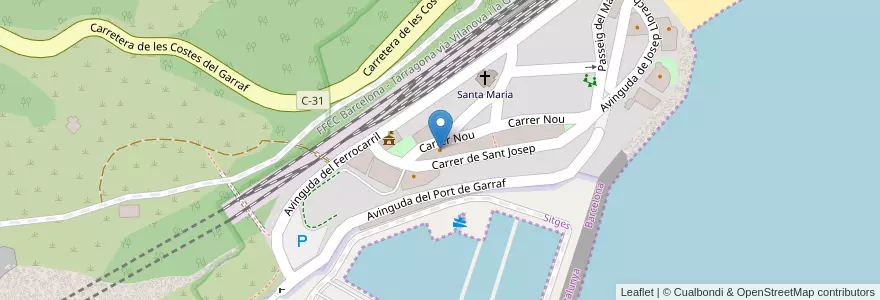 Mapa de ubicacion de El Antonio en Испания, Гарраф, Sitges.