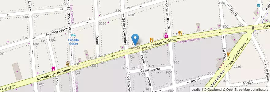 Mapa de ubicacion de El Arca de Noé, San Cristobal en Argentinië, Ciudad Autónoma De Buenos Aires, Comuna 3, Buenos Aires.