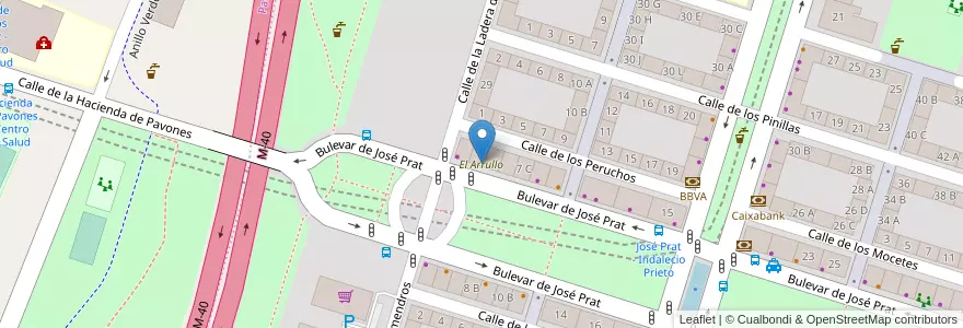 Mapa de ubicacion de El Arrullo en 스페인, Comunidad De Madrid, Comunidad De Madrid, Área Metropolitana De Madrid Y Corredor Del Henares, 마드리드.