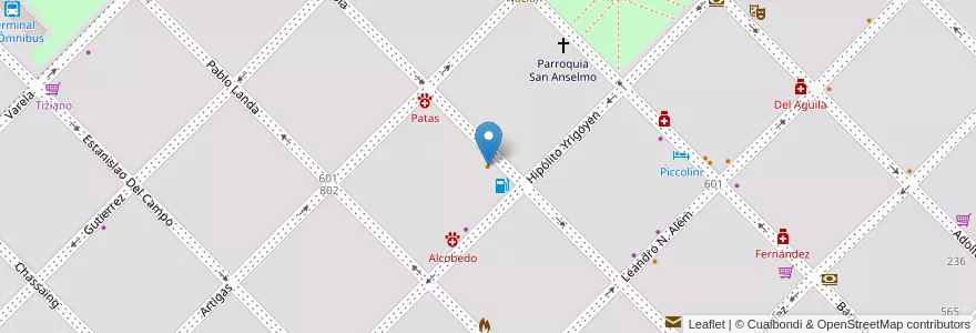 Mapa de ubicacion de El Asador en Argentina, Provincia Di Buenos Aires, Partido De Pehuajó, Pehuajó.