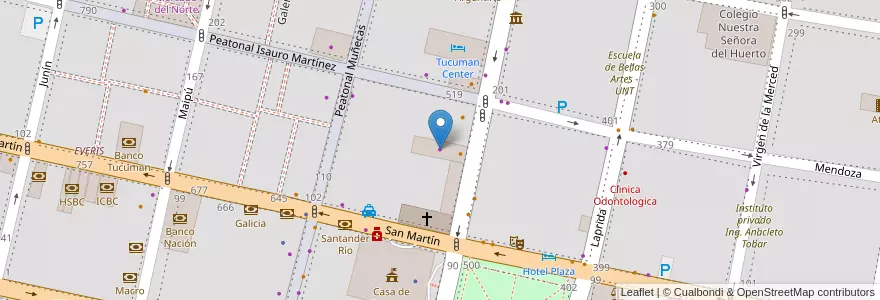 Mapa de ubicacion de El Ateneo en Arjantin, Tucumán, San Miguel De Tucumán, Departamento Capital, San Miguel De Tucumán.