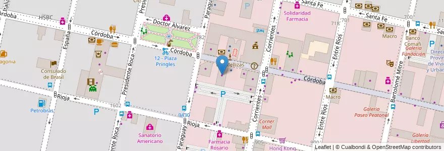 Mapa de ubicacion de El Ateneo en Argentinien, Santa Fe, Departamento Rosario, Municipio De Rosario, Rosario.