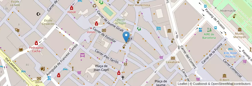 Mapa de ubicacion de el atril en Espanha, Catalunha, Barcelona, Barcelonès, Barcelona.
