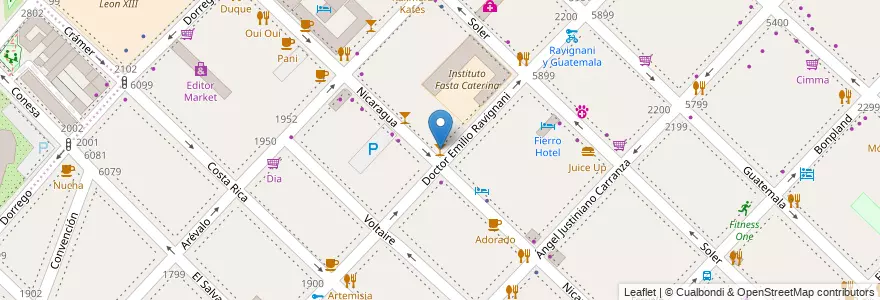 Mapa de ubicacion de El Aval, Palermo en الأرجنتين, Ciudad Autónoma De Buenos Aires, Buenos Aires, Comuna 14.