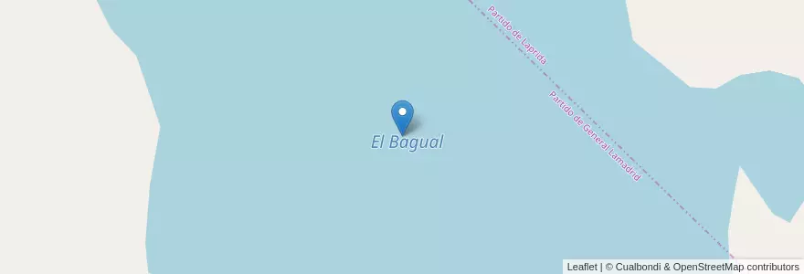 Mapa de ubicacion de El Bagual en アルゼンチン, ブエノスアイレス州, Partido De General Lamadrid.