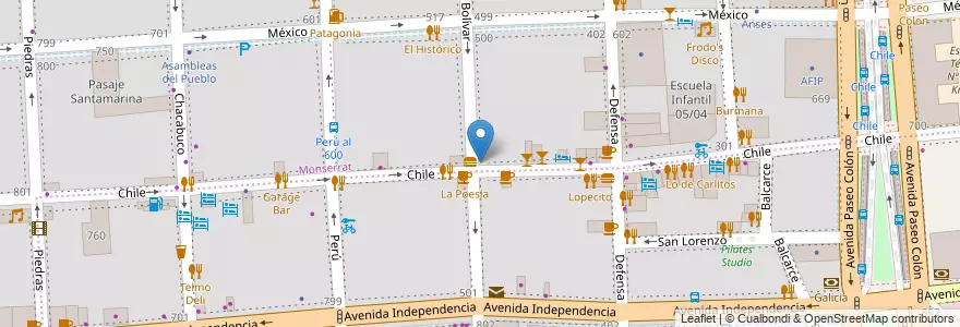 Mapa de ubicacion de El Baqueano, Montserrat en Arjantin, Ciudad Autónoma De Buenos Aires, Comuna 1, Buenos Aires.