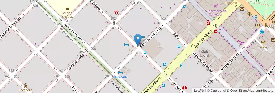 Mapa de ubicacion de El Bar en 아르헨티나, Chaco, Departamento San Fernando, Resistencia, Resistencia.