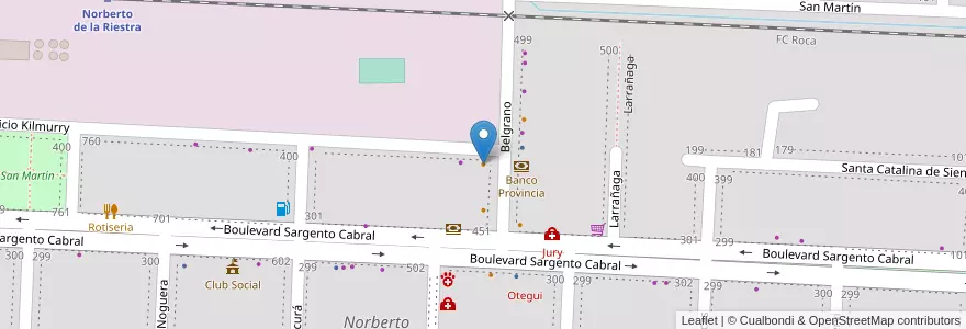 Mapa de ubicacion de El Bar en 阿根廷, 布宜诺斯艾利斯省, Partido De Veinticinco De Mayo, Norberto De La Riestra.