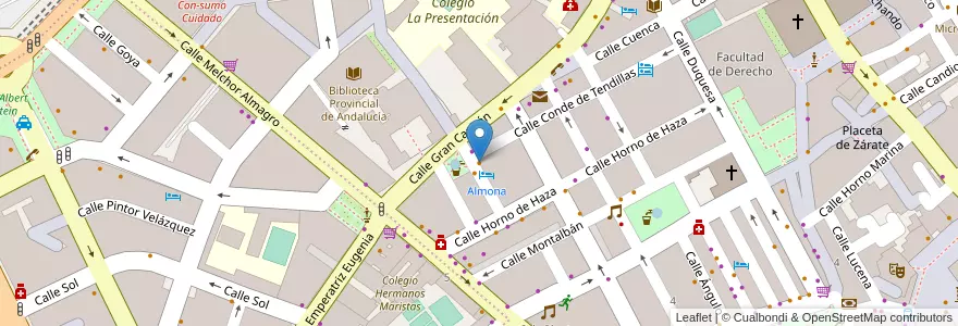 Mapa de ubicacion de El bar del Estudiante en إسبانيا, أندلوسيا, غرناطة, Comarca De La Vega De Granada, Granada.