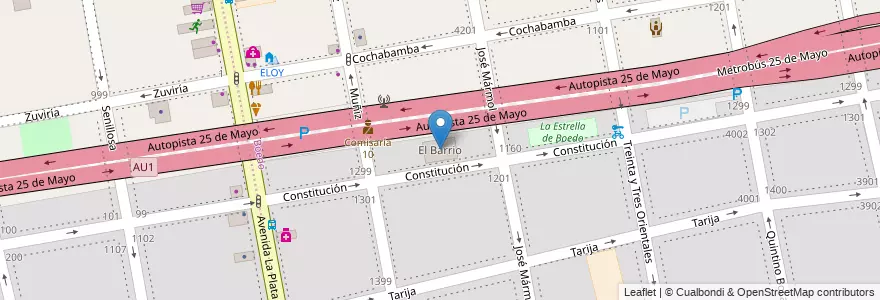 Mapa de ubicacion de El Barrio, Boedo en Аргентина, Буэнос-Айрес, Comuna 5, Буэнос-Айрес.