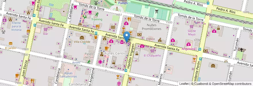 Mapa de ubicacion de El Bazar de Guille en Argentina, Santa Fe, Departamento Rosario, Municipio De Funes, Funes.
