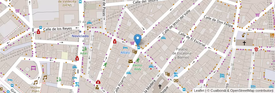 Mapa de ubicacion de El Bistró del Teatro en İspanya, Comunidad De Madrid, Comunidad De Madrid, Área Metropolitana De Madrid Y Corredor Del Henares, Madrid.