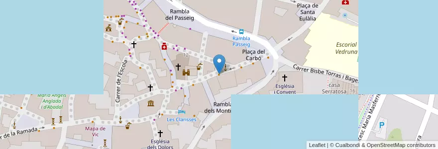 Mapa de ubicacion de el Bitxo Italià en España, Catalunya, Barcelona, Osona, Vic.