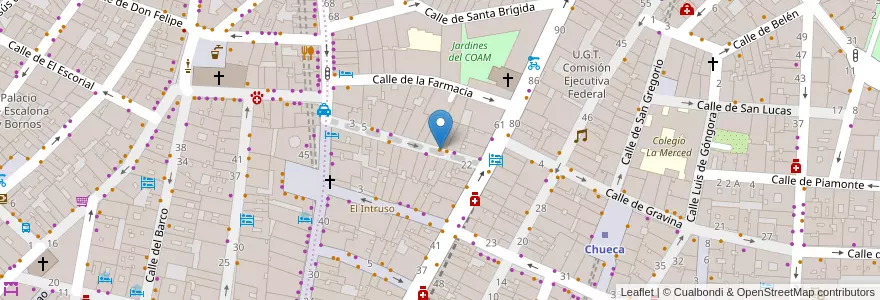 Mapa de ubicacion de El Bocado de Carole en إسبانيا, منطقة مدريد, منطقة مدريد, Área Metropolitana De Madrid Y Corredor Del Henares, مدريد.