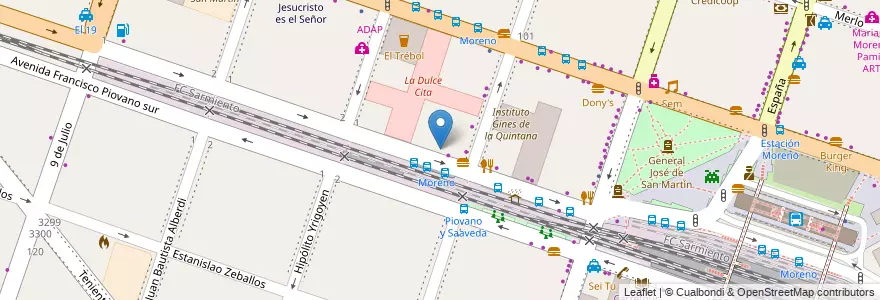 Mapa de ubicacion de El Bodegón del Gordo en Arjantin, Buenos Aires, Partido De Moreno, Moreno.