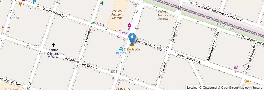 Mapa de ubicacion de El Bodegón en Arjantin, Buenos Aires, Partido De Moreno, Moreno.