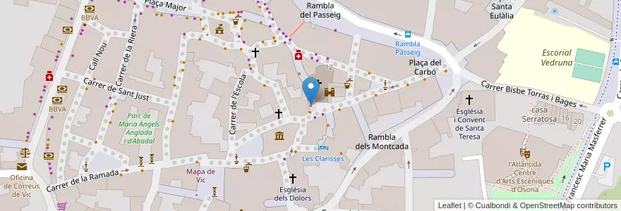 Mapa de ubicacion de El Bohemi en Spanien, Katalonien, Barcelona, Osona, Vic.