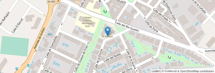 Mapa de ubicacion de El Bosque en Испания, Мадрид, Мадрид, Comarca Sur, Humanes De Madrid.