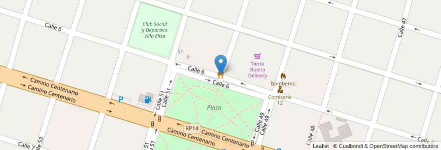 Mapa de ubicacion de El Boyo, Villa Elisa en Argentine, Province De Buenos Aires, Partido De La Plata, Villa Elisa.