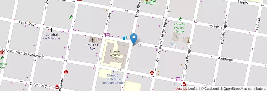 Mapa de ubicacion de El Brasero en Arjantin, Entre Ríos, Departamento Concordia, Distrito Suburbios, Concordia, Concordia.