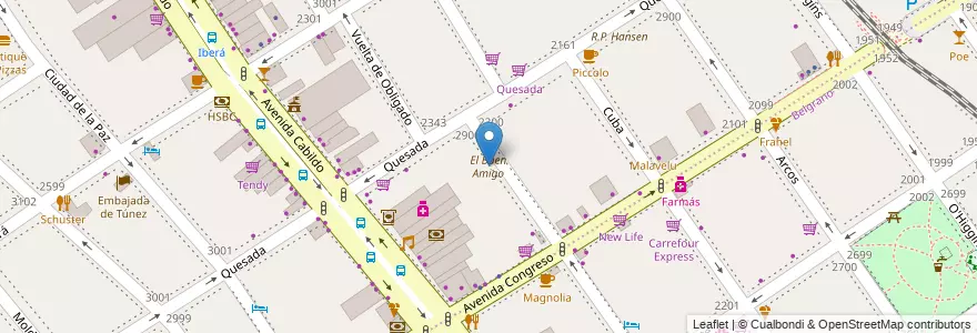 Mapa de ubicacion de El Buen Amigo, Nuñez en Argentinië, Ciudad Autónoma De Buenos Aires, Buenos Aires, Comuna 13.