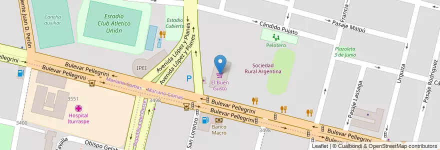 Mapa de ubicacion de El Buen Gusto en Argentinien, Santa Fe, Departamento La Capital, Santa Fe Capital, Santa Fe.