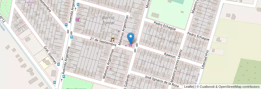 Mapa de ubicacion de El Buen Gusto en アルゼンチン, サンフアン州, チリ, Zonda.
