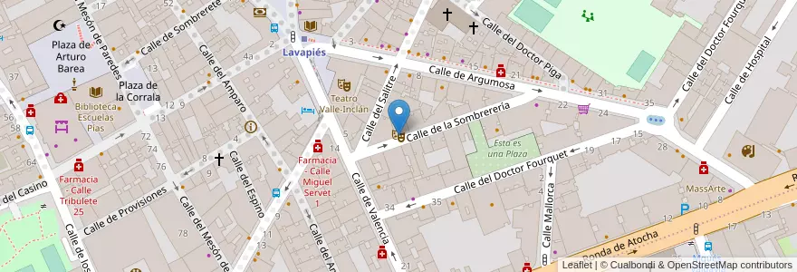 Mapa de ubicacion de El Burdel a escena en 스페인, Comunidad De Madrid, Comunidad De Madrid, Área Metropolitana De Madrid Y Corredor Del Henares, 마드리드.