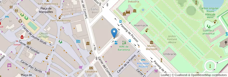 Mapa de ubicacion de El Cafe Blueproject en إسبانيا, كتالونيا, برشلونة, بارسلونس, Barcelona.